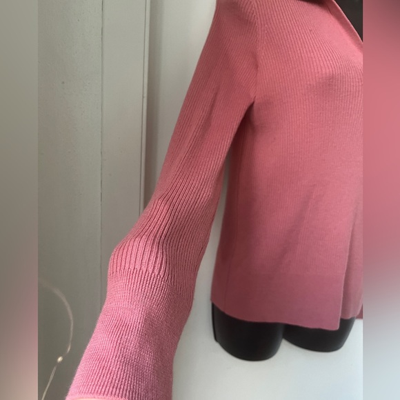 Saks Fifth Avenue Wool-Blend Rib-Knit Polo Sweater size Sz M - Picture 2 of 11